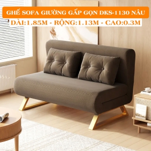 [Rộng 113cm] Ghế Sofa Giường Đa Năng DAKITA DKS-1130 Nâu. [Chất Liệu Vải Nhung - Khung Thép Chịu Tải 400kg]