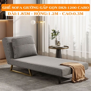 [Rộng 120cm]Ghế Sofa Giường Đa Năng DAKITA DKS-1200 Caro. [Chất Liệu Vải Nhung - Khung Thép Chịu Tải 400kg]