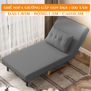 Ghế Sofa Giường Đa Năng DAKITA DKS-1500 Xám. [Chất Liệu Vải Nhung - Khung Thép Chịu Tải 400kg]