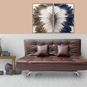 SOFA BED DKF-120 + GIƯỜNG ĐA NĂNG DAKITA SIMILI DA NÂU ĐẬM [CAO CẤP - GIÁ TẠI KHO]