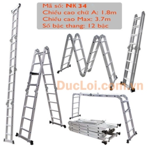 Thang Nhôm Gấp 4 Chân Thẳng NK34