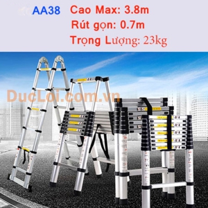 Thang nhôm rút đôi chữ A AA38 Cao Max 3.8m
