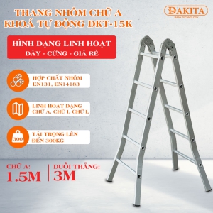 Thang Nhôm Chữ A Khóa Tự Động DAKITA DKT-15K [DÀY CỨNG GỌN NHẸ]