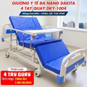 [NÂNG CAO ĐẦU VÀ CHÂN]. Giường Y Tế Đa Năng DAKITA 4 Tay Quay  DKY-1400