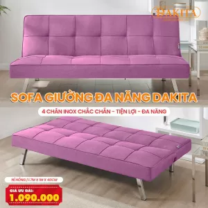 [Rẻ Như Cho – Màu Nỉ Hồng] Sofa Bed Giường Ngủ Cho Phòng Diện Tích Nhỏ