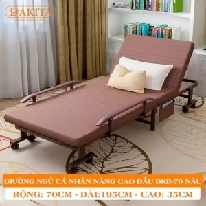 [Rộng 70cm] Giường Đa Năng DAKITA DKB-70 NÂU [CAO ĐẦU TỰA LƯNG]