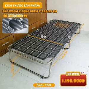 Giường Xếp Cao Cấp DAKITA DKG-290L [Khung inox vải lưới Rộng 90cm]