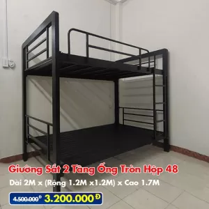 Giường Sắt Hai Tầng Hộp 48 Trên 1.2m Dưới 1.2m DAKITA Đen