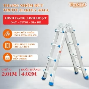 Thang Nhôm Rút Trượt Chữ A DAKITA DKT- 404A