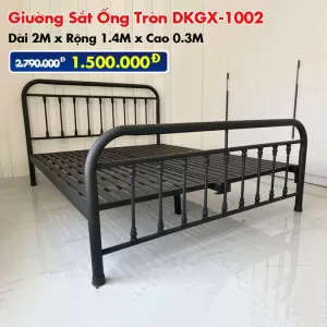 [Rộng 1.4m] Giường Sắt Ống Tròn DAKITA DKGX-1002 Đen