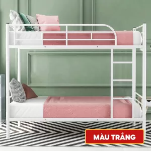 Giường Sắt 2 Tầng Sơn Trắng Kem/Đen DAKITA