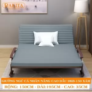  [SIÊU RỘNG 2 NGƯỜI NẰM] Giường Nệm Hàn Quốc DAKITA DKB-150 Xám(150cm) [GIƯỜNG NGỦ CAO CẤP] 