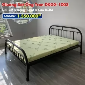 [Rộng 1.6m] Giường Sắt Ống Tròn DAKITA DKGX-1003 Đen