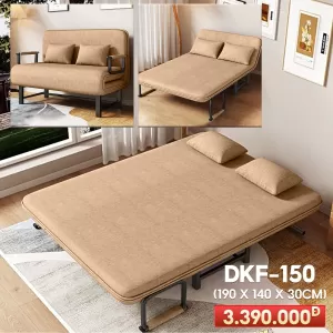 [Rộng 150cm] Giường Ngủ Thành Ghế DAKITA DKF-150 - Màu Nâu Kem