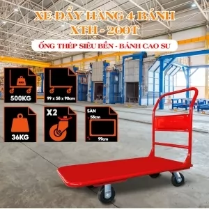 Xe Đẩy Hàng 4 Bánh Phong Thạnh XTH 200T Tải 500kg