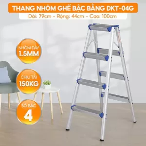 Thang Nhôm Ghế Đa Năng Gia Đình DKT-04G – Chữ A – 1M