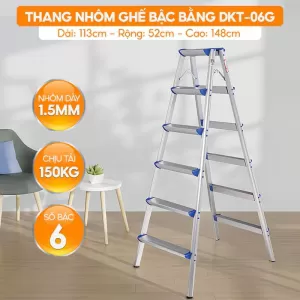 Thang Nhôm Ghế Đa Năng Gia Đình DKT-06G – Chữ A – 1.48M