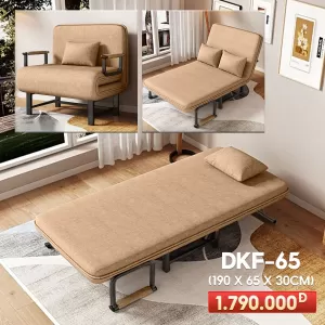 [Rộng 65cm] Giường Ngủ Thành Ghế DAKITA DKF-65- Màu Nâu Kem