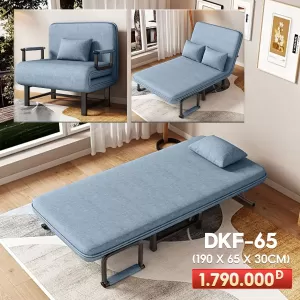 [Rộng 65cm] Giường Ngủ Thành Ghế DAKITA DKF-65 - Màu Xám Khói