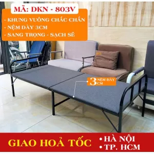  [Rộng 80cm-Nệm Dày 3cm] Giường Sắt Có Nệm Gấp Gọn DAKITA DKN - 803V