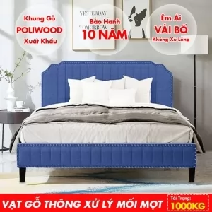 [Nhiều màu sắc] Giường Ngủ Cao Cấp Bọc Nệm DKB-6002 - Vải Bố Thoáng Mát