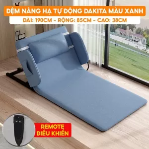 [Rộng 85cm] Đệm Bệt Tựa Lưng Nâng Hạ Tự Động DAKITA - Màu Xanh