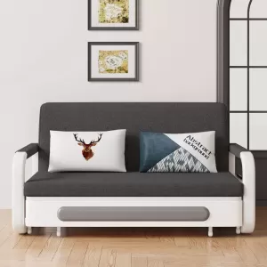 Ghế Sofa Giường DAKITA DKB-910-Xám Đen Có hộc tủ - Giường Ngủ Thông Minh Gấp Thành Sofa [ Vải thoáng mát]