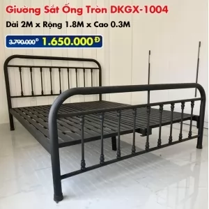 [Rộng 1.8m] Giường Sắt Ống Tròn DAKITA DKGX-1004 Đen