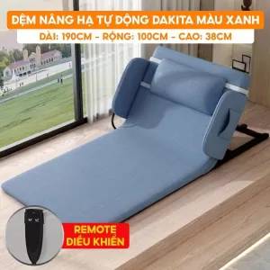  [Rộng 100cm] Đệm Bệt Tựa Lưng Nâng Hạ Tự Động DAKITA - Màu Xanh