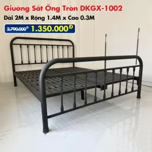 [Rộng 1.4m] Giường Sắt Ống Tròn DAKITA DKGX-1002 Đen