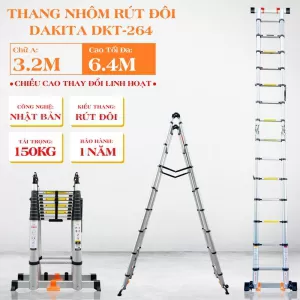 Thang Rút Đôi Chữ A DAKITA DKT-264 [Chữ A: 3.2m Duỗi 6.4m]