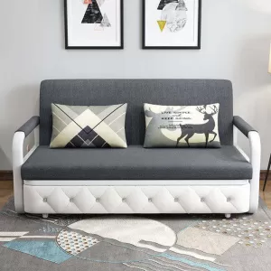 Ghế Sofa Giường DAKITA DKB-910-Xám Đen Có hộc tủ - Giường Ngủ Thông Minh Gấp Thành Sofa [ Vải thoáng mát]