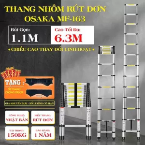 Thang Nhôm Rút Đơn OSAKA MF-163 (6.3m) [SIÊU CAO - CỨNG CÁP - AN TOÀN TUYỆT ĐỐI] 