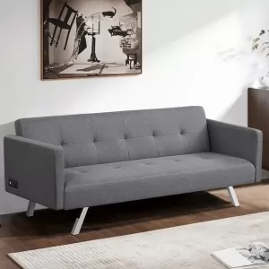 SOFA BED DAKITA MÀU XÁM  CÓ TAY VỊN [ SANG TRỌNG - HÀNG CAO CẤP- ĐỔI MỚI 30 NGÀY ]