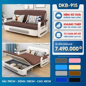 [Rộng 158cm] Sofa Giường DAKITA DKB - 915 Đầy Đủ Màu Sắc Có Hộc Tủ - Nệm Xơ Dừa Cao Cấp