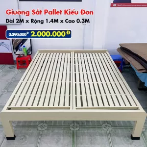 [Rộng 1.4M] Giường Sắt Pallet – Giải Pháp Nội Thất Tiết Kiệm, Hiện Đại