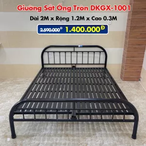 [Rộng 1.2m] Giường Sắt Ống Tròn DAKITA DKGX-1001 Màu Đen
