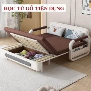[ KHUNG THÉP DÀY – ĐỘC QUYỀN NỆM XƠ DỪA KHÔNG LÚN ] Ghế Sofa Giường DAKITA DKB Có hộc tủ – Nằm Thẳng Lưng