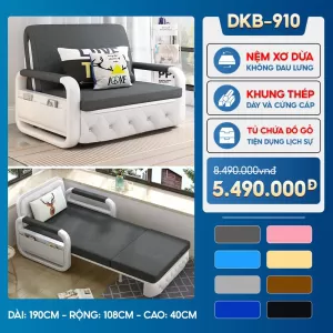 [Rộng 108cm] Sofa Giường DAKITA DKB - 910 Đầy Đủ Màu Sắc Có Hộc Tủ - Nệm Xơ Dừa Cao Cấp