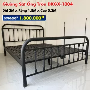 [Rộng 1.8m] Giường Sắt Ống Tròn DAKITA DKGX-1004 Đen