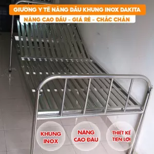 [Khung Inox- Giá Rẻ]. Giường Y Tế Đa Năng Có Nệm DAKITA Khung Inox