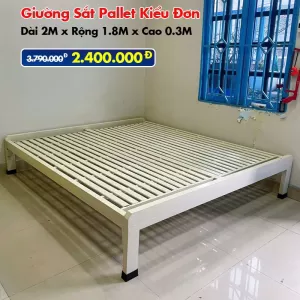 [Rộng 1.8M] Giường Sắt Pallet – Giải Pháp Nội Thất Tiết Kiệm, Hiện Đại