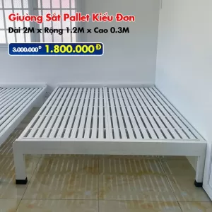 [Rộng 1.2M] Giường Sắt Pallet – Giải Pháp Nội Thất Tiết Kiệm, Hiện Đại