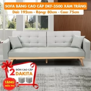 Sofa Băng Cao Cấp Xuất Khẩu DKF-3500 MÀU XÁM TRẮNG