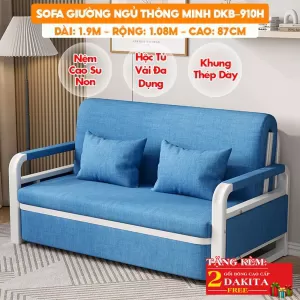 [Rộng 1.08m - Nệm Cao Su Non] Sofa Giường DAKITA Đa Năng DKB-910H - Hộc Tủ Vải
