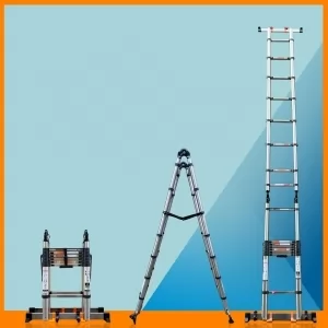 Thang Inox Rút Đôi Cao Cấp Có Bánh Xe DAKITA Model AI [CỨNG CÁP - AN TOÀN TUYỆT ĐỐI]