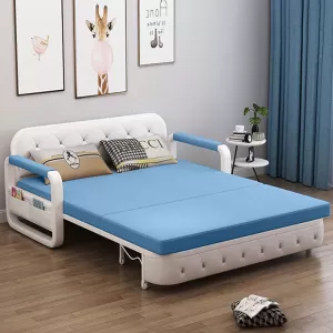 Ghế Sofa Giường DAKITA DKB-915-Xanh Thiên Thanh Có hộc tủ - Giường Ngủ Thông Minh Gấp Thành Sofa [ Vải thoáng mát]