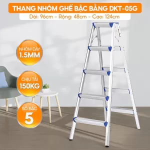 Thang Nhôm Ghế Đa Năng Gia Đình DKT-05G – Chữ A – 1.24M