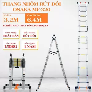Thang Rút Đôi Chữ A OSAKA MF-320 [Chữ A: 3.2m Duỗi 6.4m]