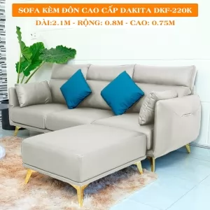 Sofa Kèm Đôn Cao Cấp DAKITA DKF-220K - Màu Kem
